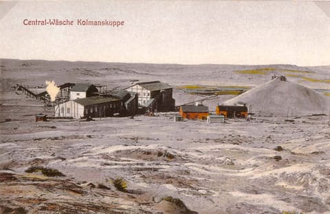 Die Centralwäsche von Kolmanskuppe, kolorierte Postkarte